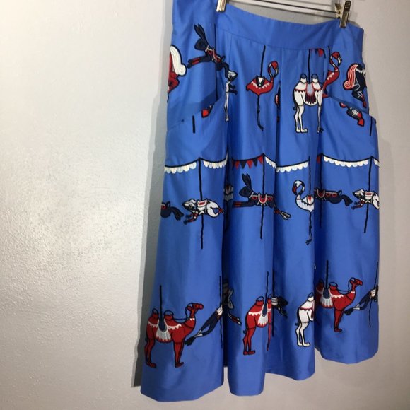 Plus Size Skirt Pockets, Novelty Print Skirt, Circus Skirt, Embroidered Skirt - Picture 14 of 14